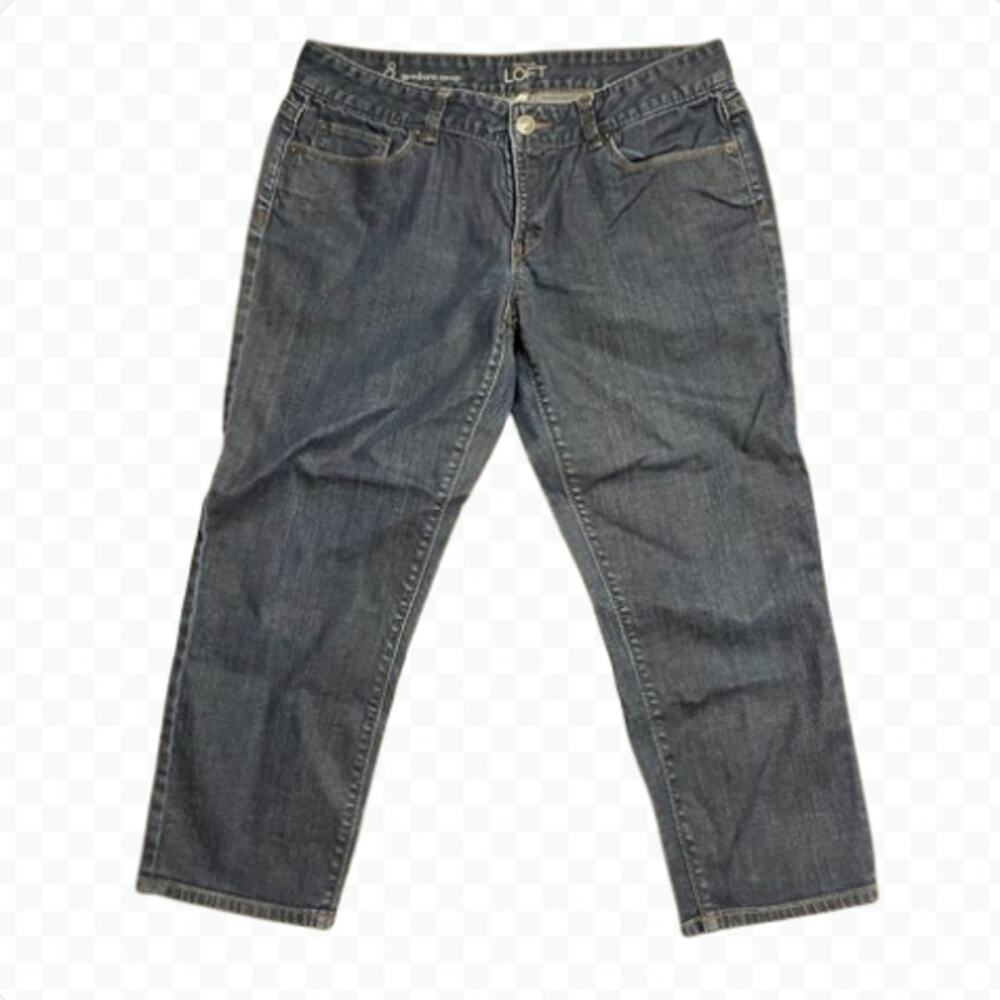 Ann Taylor Loft Modern Crop Dark Wash Denim‎ Jeans Ankle Straight Leg - Size 8